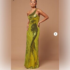 Lime Green sequin dress